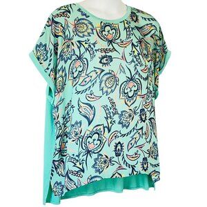 Diane Gilman DG2 Beachy Tunic Top has Scoop Neck and Cap Sleeves Plus Size 3X